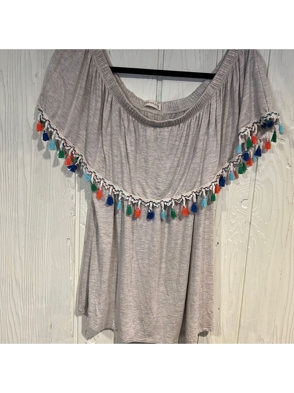 Pebble and Stone Vintage Tassel Top XL